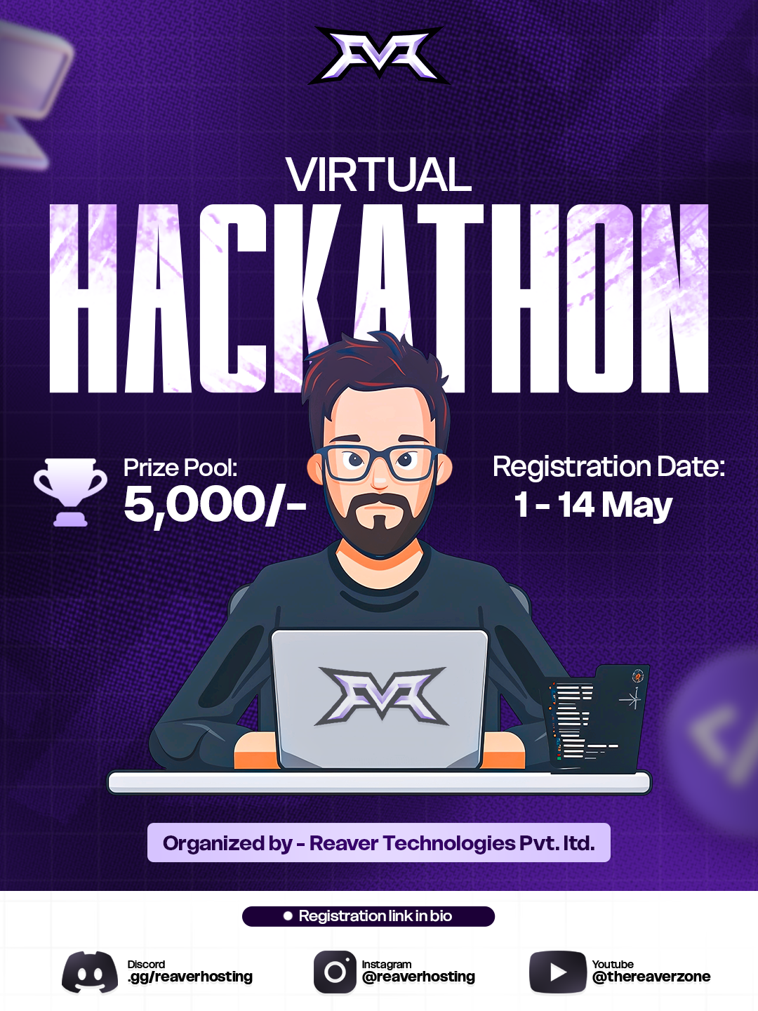 Reaver Virtual Hackathon Poster